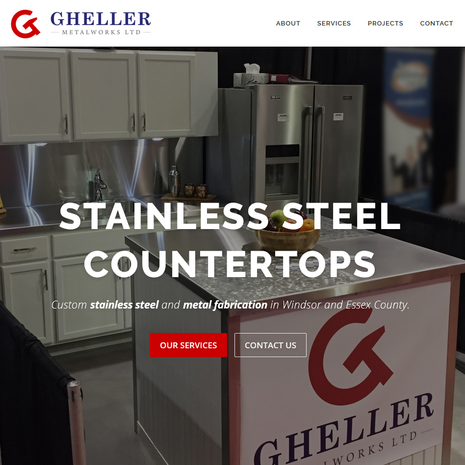 Gheller Metalworks Website Home Page