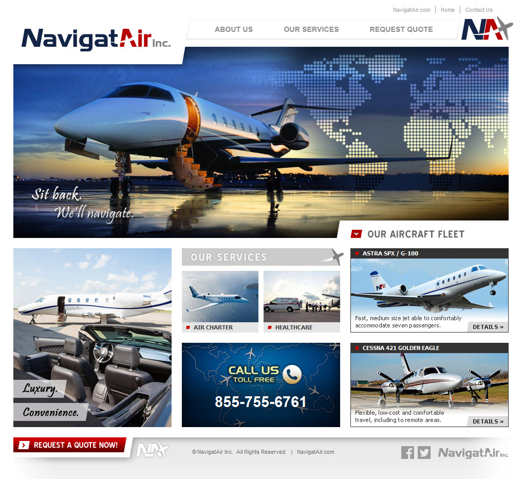 NavigatAir Website Home Page